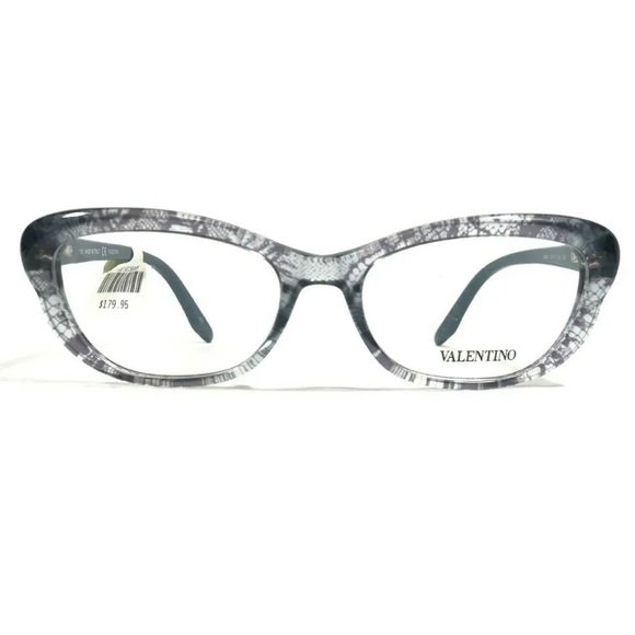 Valentino Black PurpleLace Cat Eye Full Rim Eyeglasses V2654 Excellent Condition - Picture 1 of 16